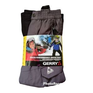 Gerry Youth Performance Snow Pants Gray Boys Size Small 7 8 NWT